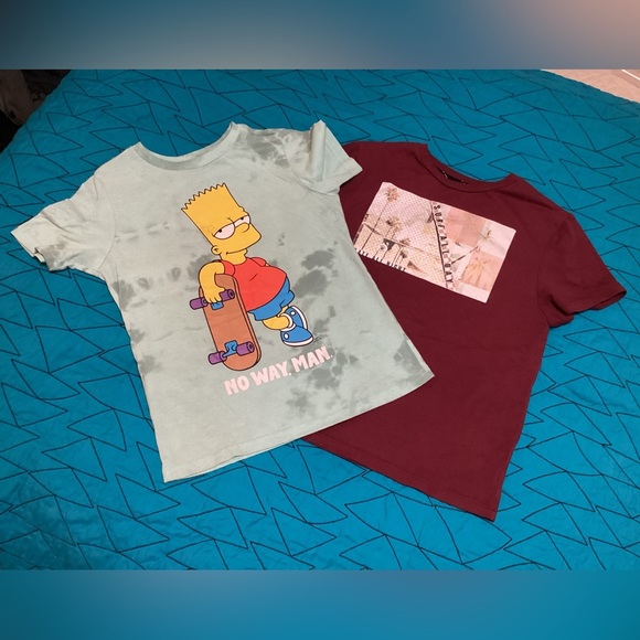 GUC‎ set of 2 tees. Skateboarding Bart Sz small - #839 - Picture 2 of 10